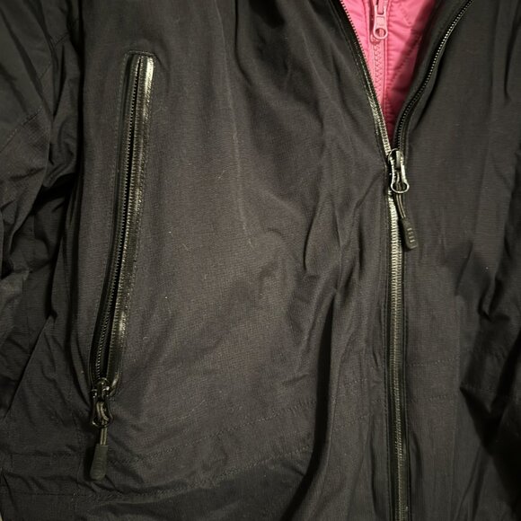 Womens Lands End Black & Pink Ski Jacket Size LG 14-16 - Picture 6 of 8